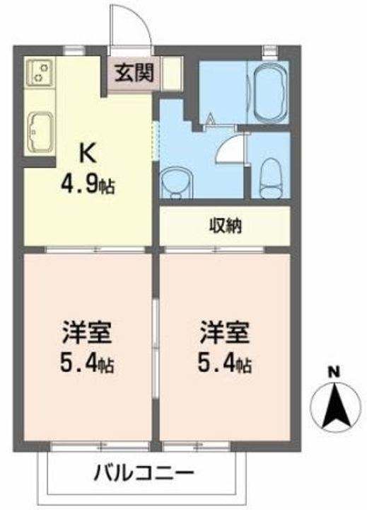 福島県郡山市富久山町久保田字岡ノ城(アパート)の賃貸物件の間取り
