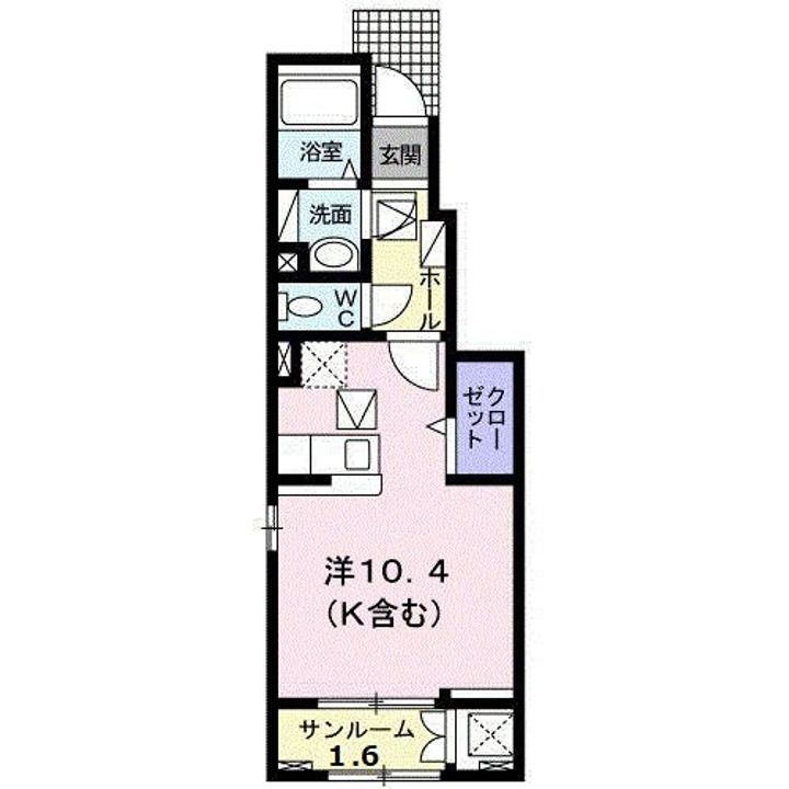 広島県福山市東手城町1(アパート)の賃貸物件の間取り