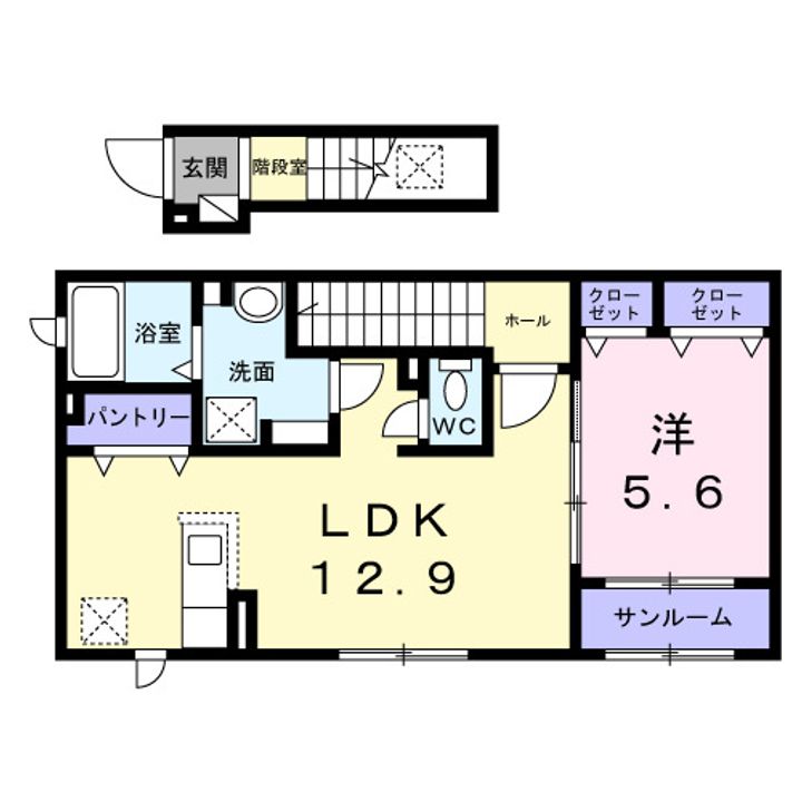 徳島県阿南市学原町前田(アパート)の賃貸物件の間取り