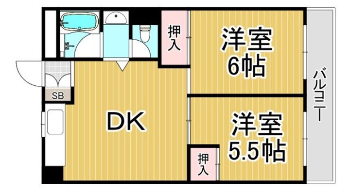 上坂部ハイツA棟の間取り