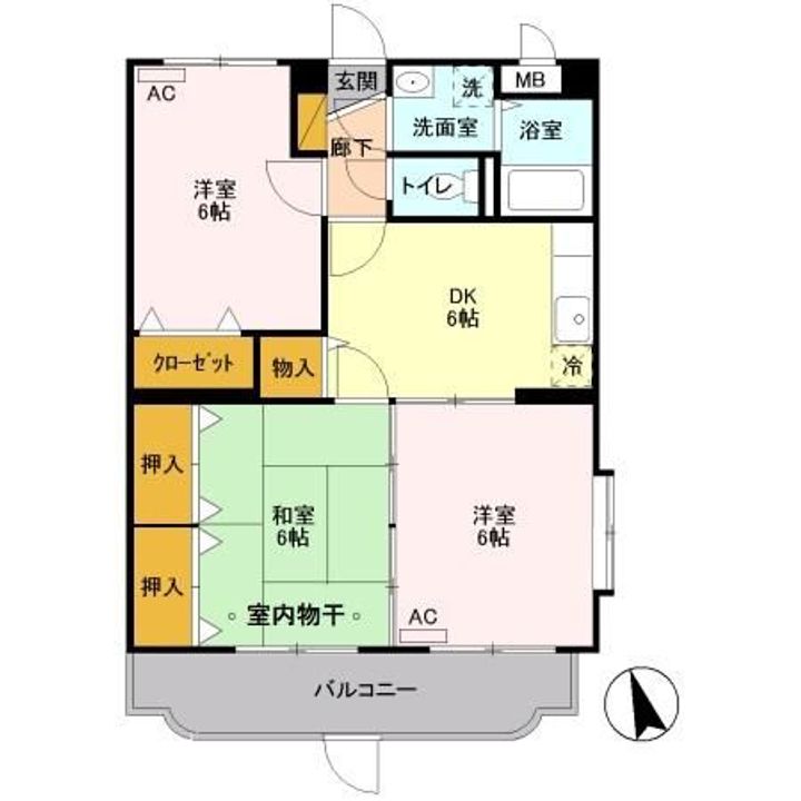 栃木県栃木市平柳町1(マンション)の賃貸物件の間取り