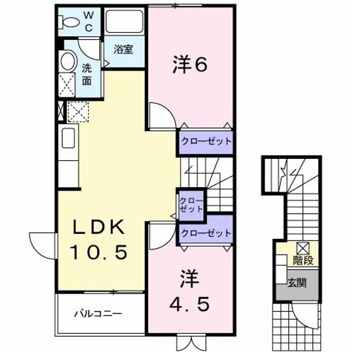 福島県いわき市勿来町関田西1(アパート)の賃貸物件の間取り
