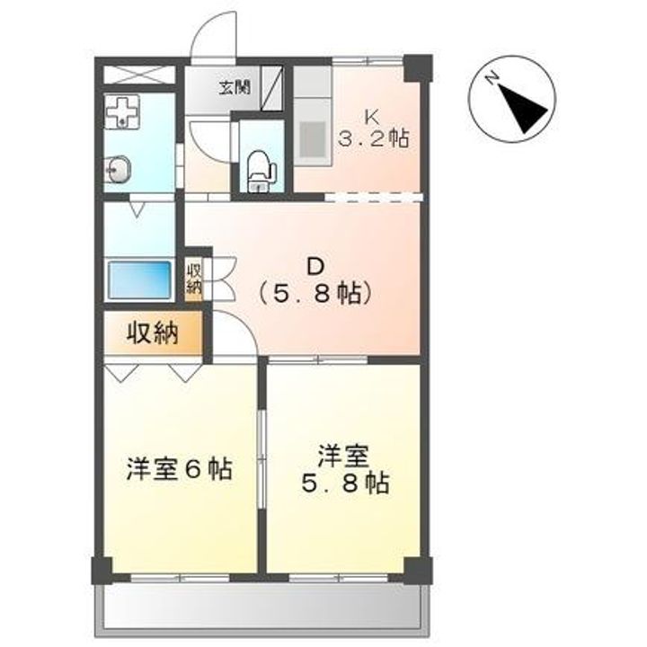 愛知県碧南市尾城町4(アパート)の賃貸物件の間取り