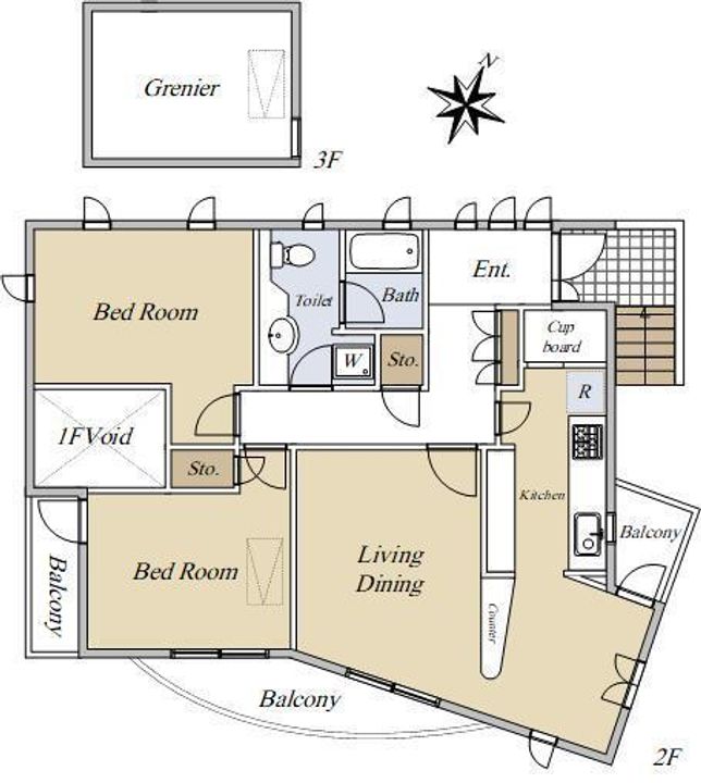 神奈川県横浜市中区山手町(一戸建)の賃貸物件の間取り