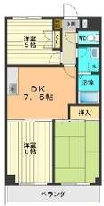東京都福生市武蔵野台2(アパート)の賃貸物件の間取り