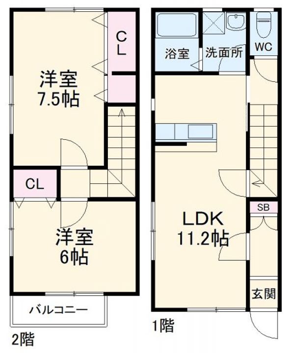静岡県浜松市中央区増楽町(一戸建)の賃貸物件の間取り