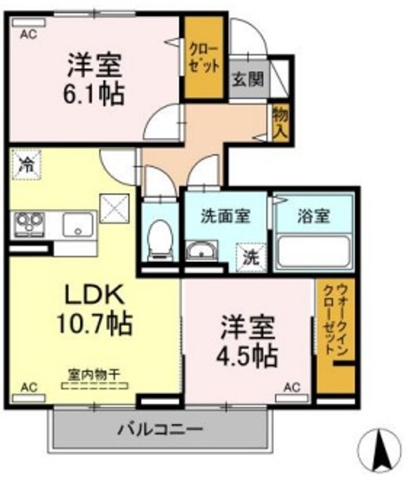 徳島県徳島市八万町中津浦(アパート)の賃貸物件の間取り