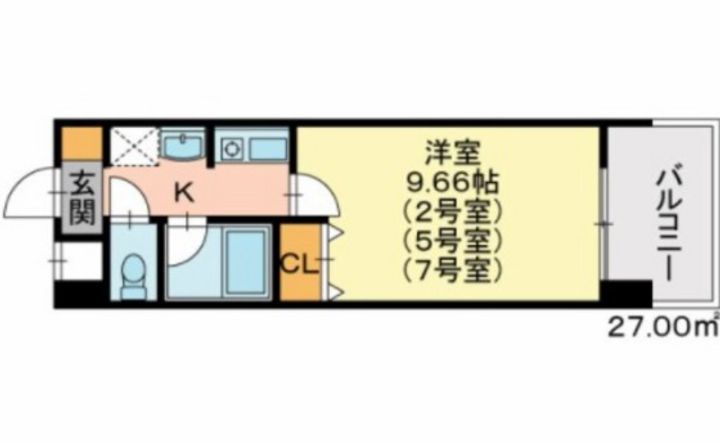 岡山県岡山市北区伊福町3(マンション)の賃貸物件の間取り