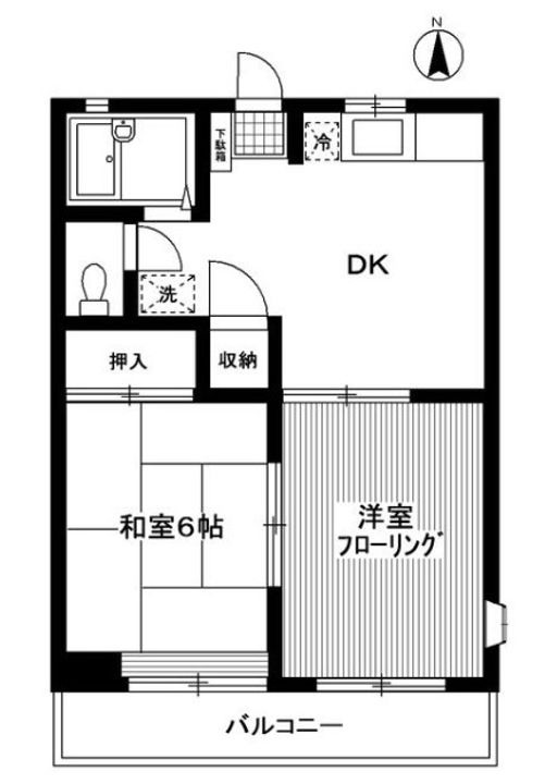 神奈川県横浜市緑区中山5(マンション)の賃貸物件の間取り