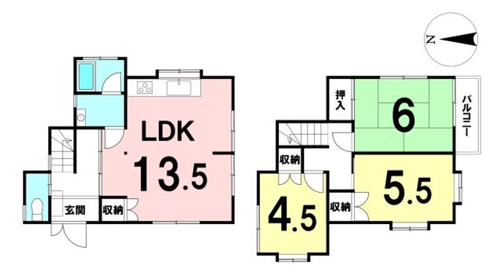 神奈川県横須賀市富士見町2(一戸建)の賃貸物件の間取り