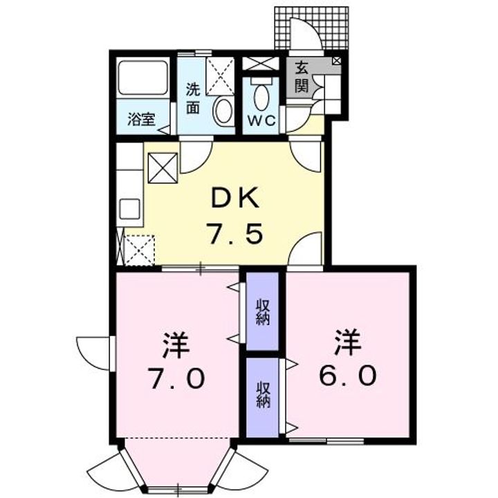 広島県尾道市高須町(アパート)の賃貸物件の間取り