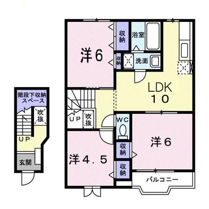 栃木県佐野市堀米町(アパート)の賃貸物件の間取り