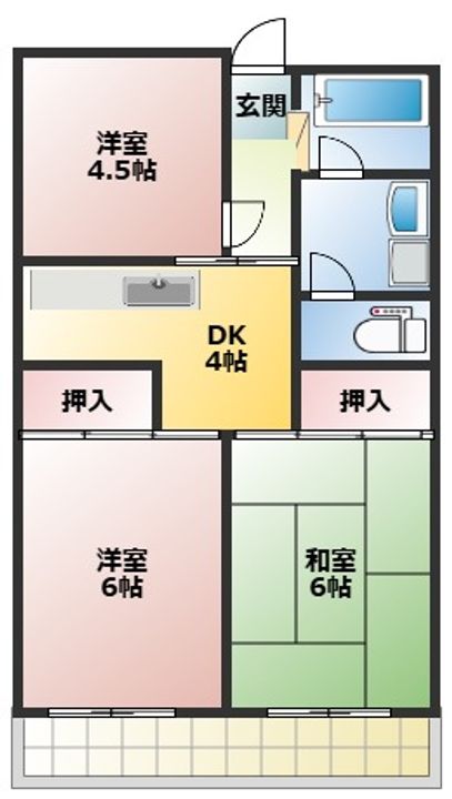 群馬県藤岡市藤岡(アパート)の賃貸物件の間取り