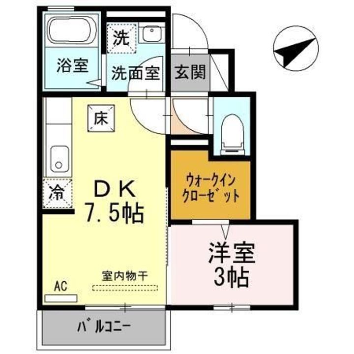 東京都福生市大字熊川(アパート)の賃貸物件の間取り