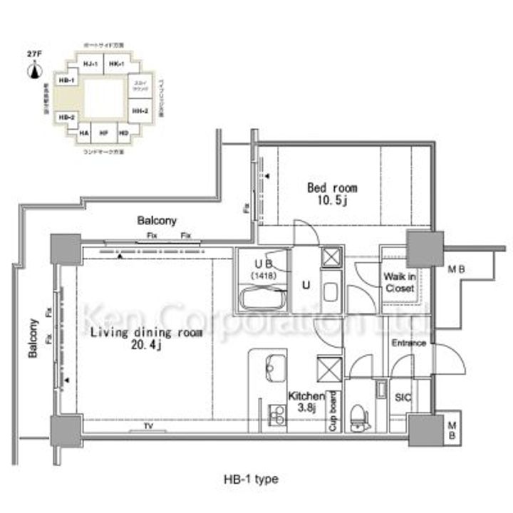 パシフィックロイヤルコートみなとみらいオーシャンタワーの間取り
