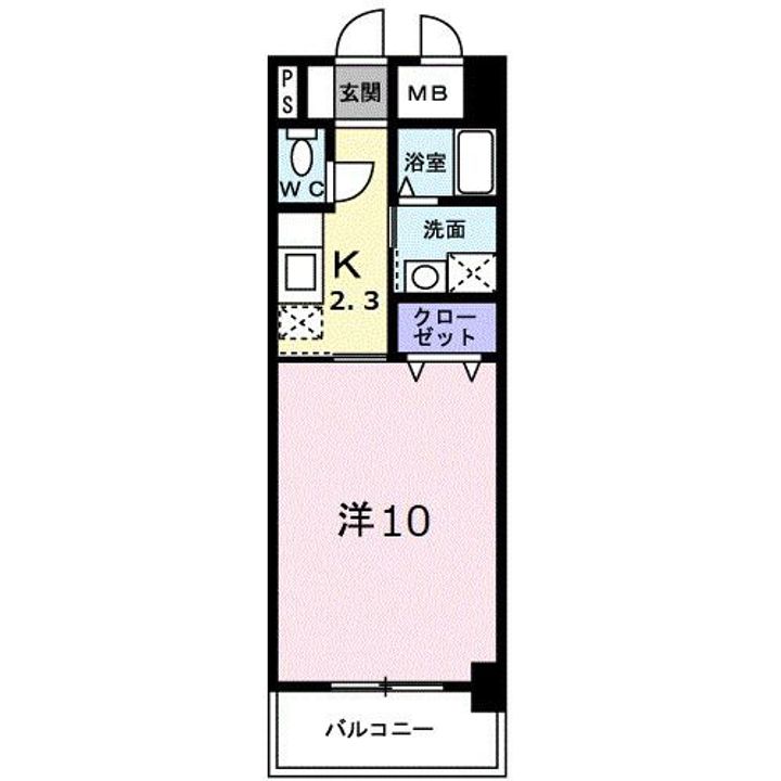 広島県広島市東区戸坂くるめ木2(マンション)の賃貸物件の間取り