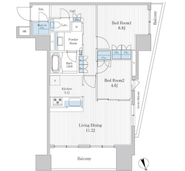 東京都千代田区外神田2(マンション)の賃貸物件の間取り