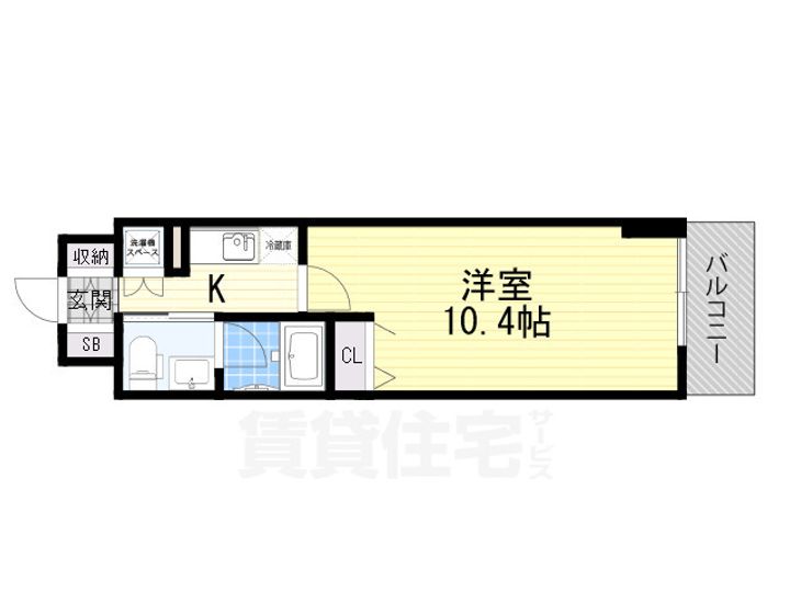 大阪府堺市堺区北花田口町2(マンション)の賃貸物件の間取り