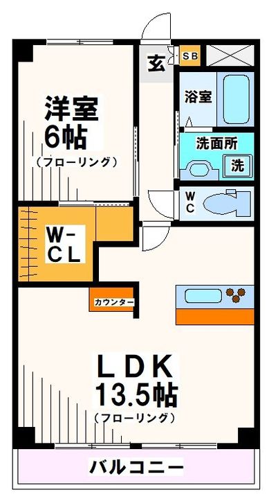 東京都府中市是政5(マンション)の賃貸物件の間取り