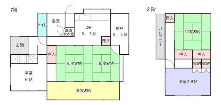 千葉県香取市小見川(一戸建)の賃貸物件の間取り