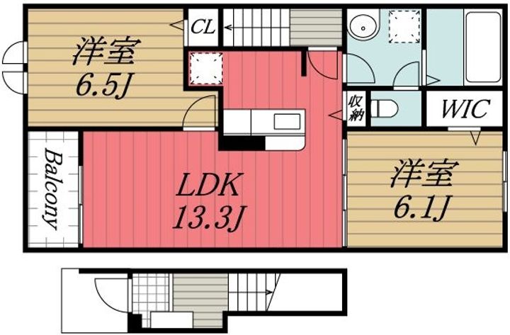 千葉県富里市七栄(アパート)の賃貸物件の間取り