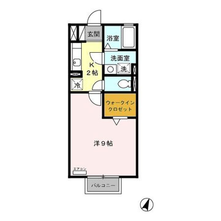 茨城県水戸市元吉田町(アパート)の賃貸物件の間取り
