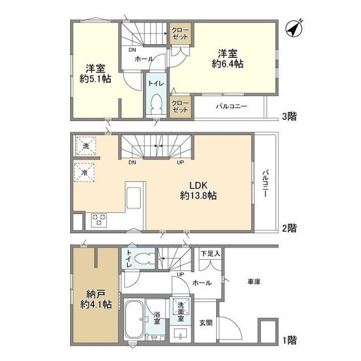 神奈川県横浜市南区南太田1(一戸建)の賃貸物件の間取り