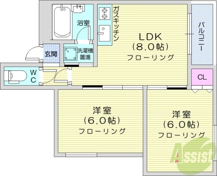 グランドヒルズ北19条の間取り