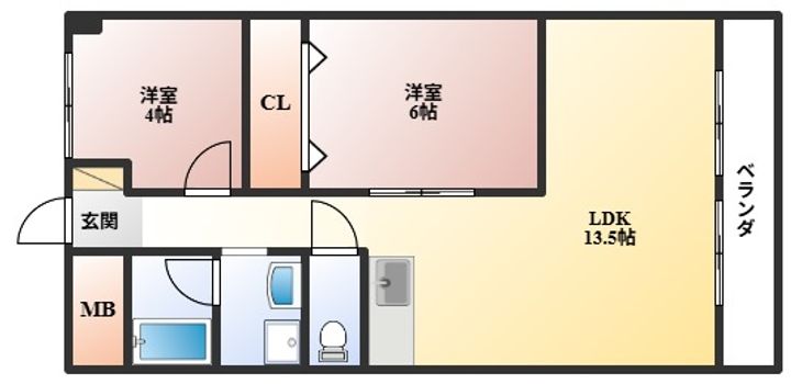 こうやハイツの間取り