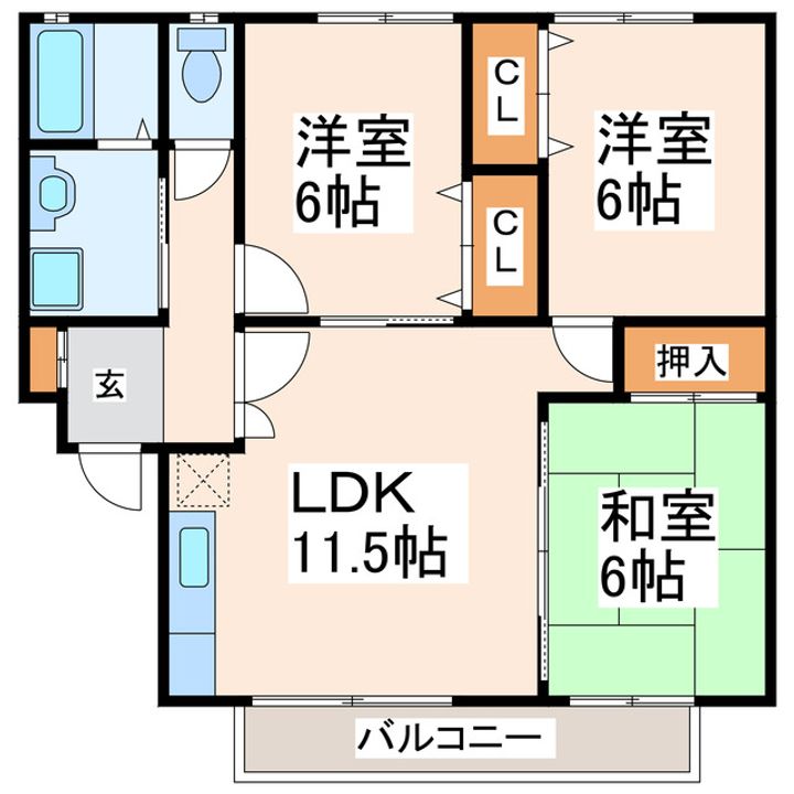 シャルマン野口A棟の間取り