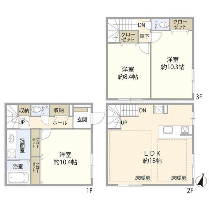 東京都世田谷区野毛1(一戸建)の賃貸物件の間取り