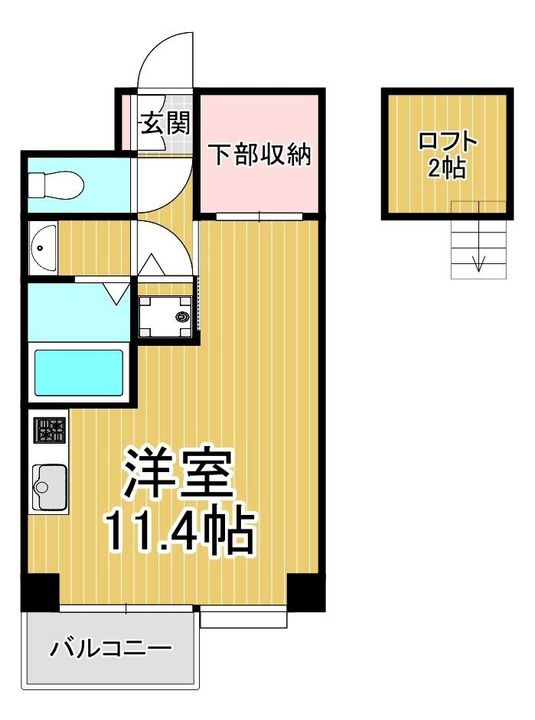 鹿児島県鹿児島市中央町(マンション)の賃貸物件の間取り