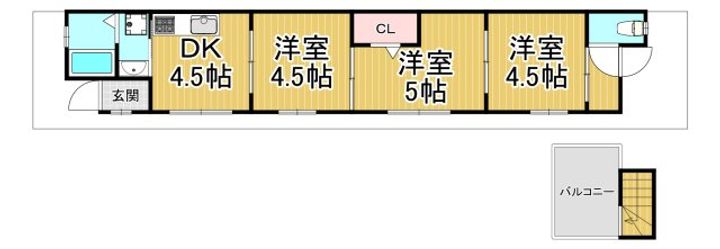 兵庫県尼崎市西難波町6(一戸建)の賃貸物件の間取り