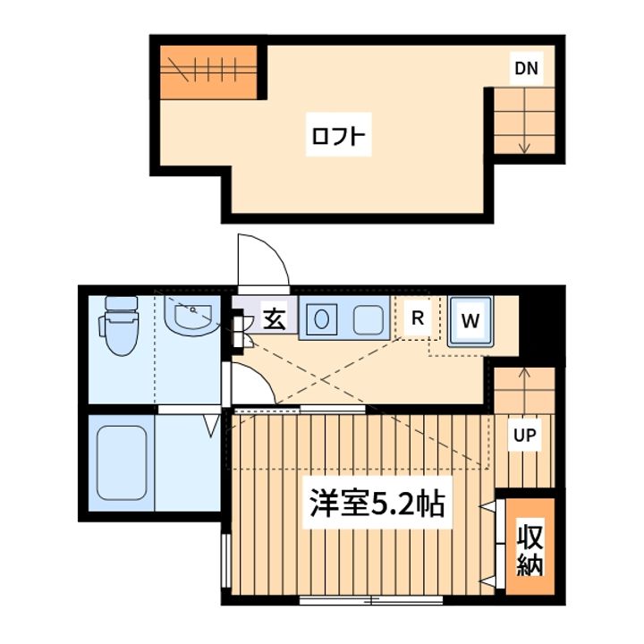 神奈川県大和市鶴間1(アパート)の賃貸物件の間取り