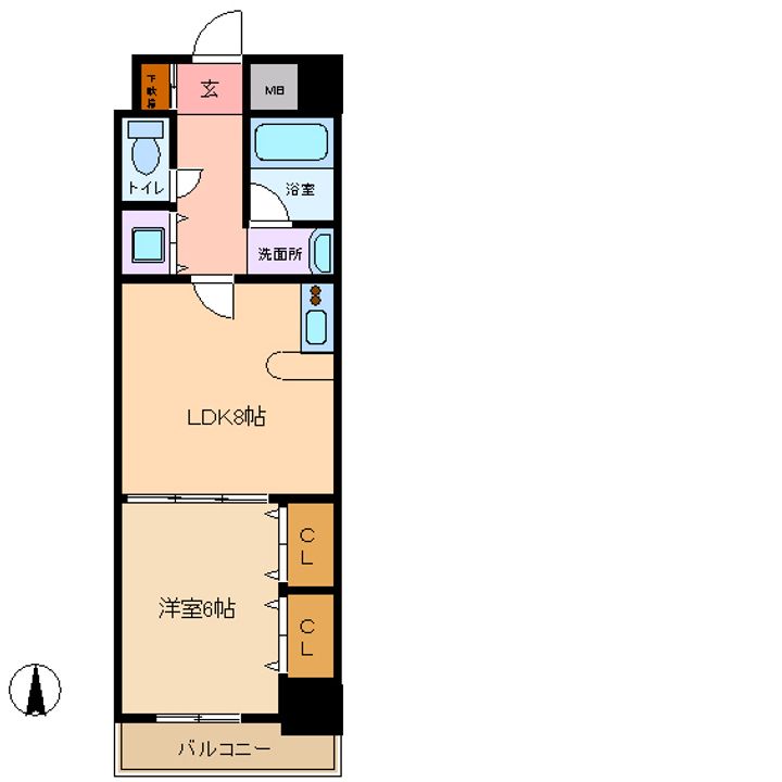 大阪府大阪市平野区平野本町5(マンション)の賃貸物件の間取り