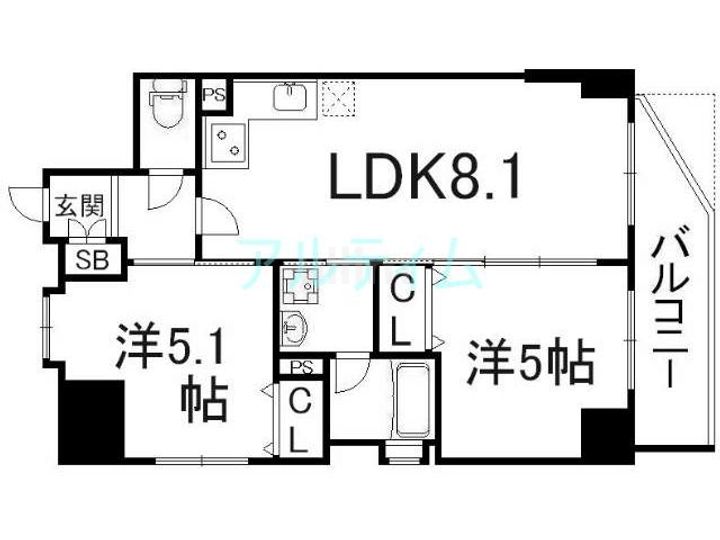 エステムプラザ京都聚楽第粋邸の間取り