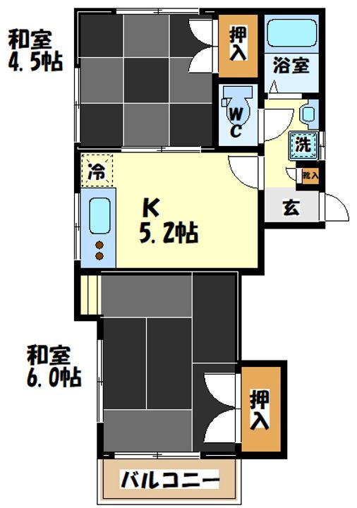 東京都世田谷区船橋1(アパート)の賃貸物件の間取り