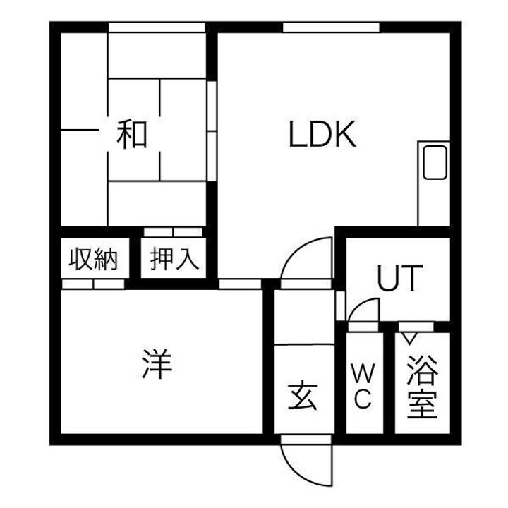北海道岩見沢市北四条西9(アパート)の賃貸物件の間取り