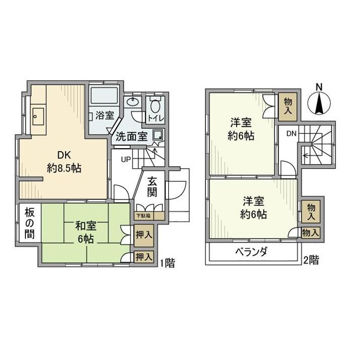 東京都日野市西平山2(一戸建)の賃貸物件の間取り