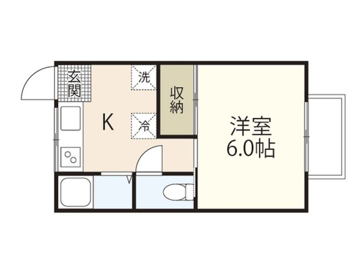 岡山県岡山市北区北方4(アパート)の賃貸物件の間取り