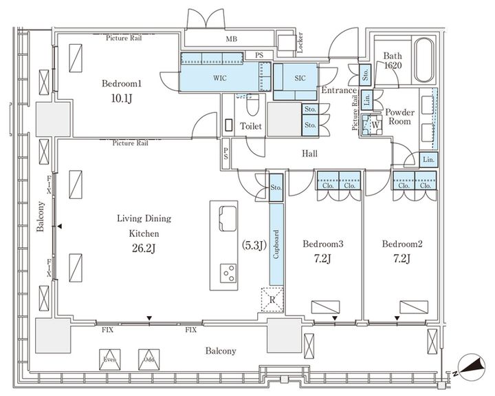 東京都港区港南3(マンション)の賃貸物件の間取り
