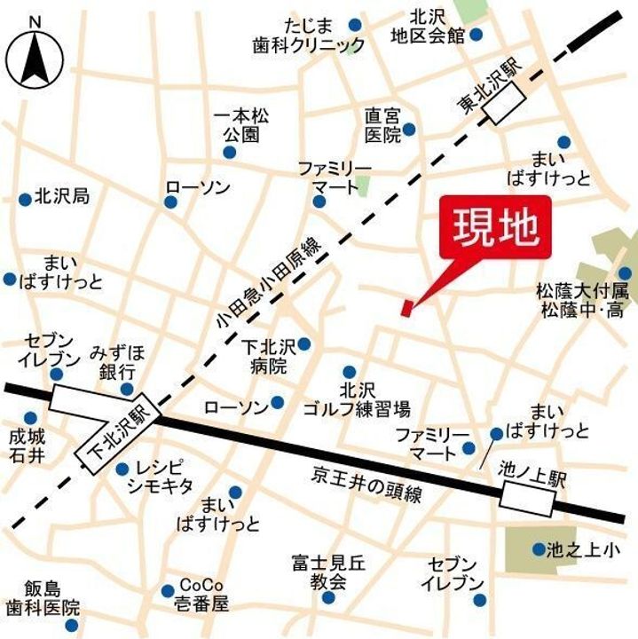 グランファーロ下北沢の地図