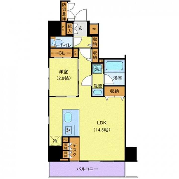 東京都中央区日本橋横山町(マンション)の賃貸物件の間取り