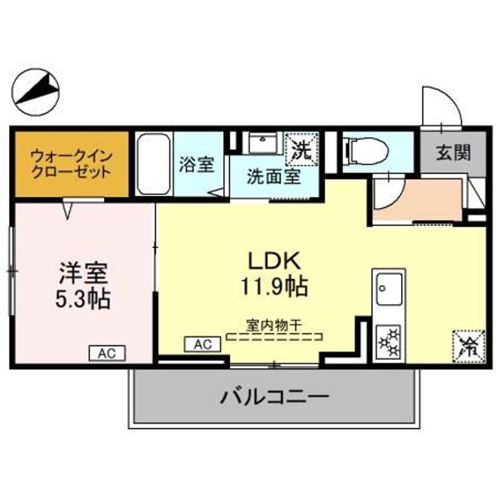 群馬県前橋市山王町(アパート)の賃貸物件の間取り