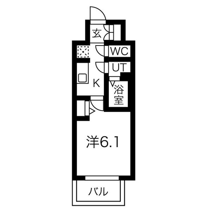 愛知県名古屋市熱田区伝馬2(マンション)の賃貸物件の間取り