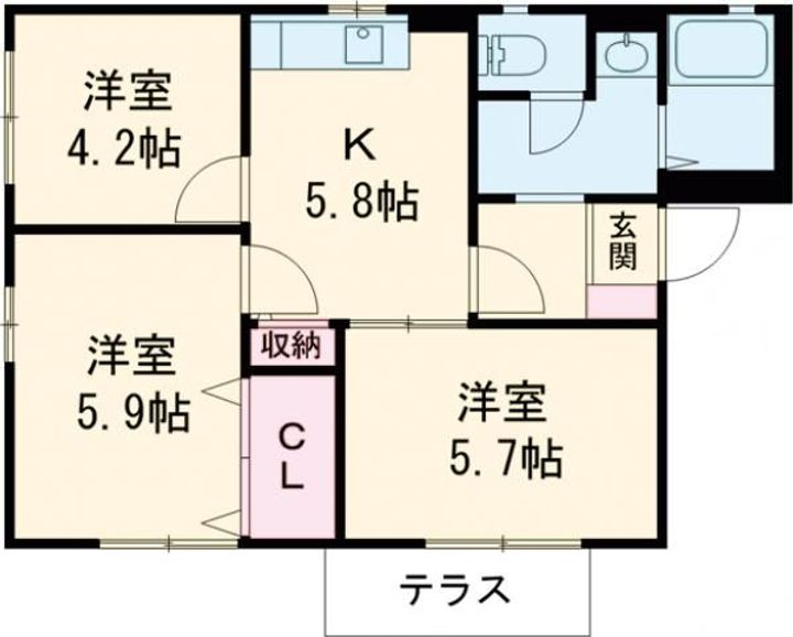 京都府福知山市駒場新町3(アパート)の賃貸物件の間取り