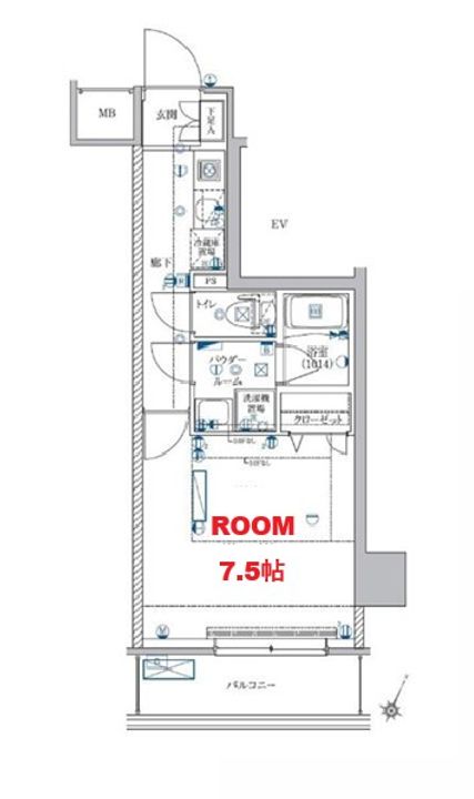 神奈川県横浜市中区松影町1(マンション)の賃貸物件の間取り