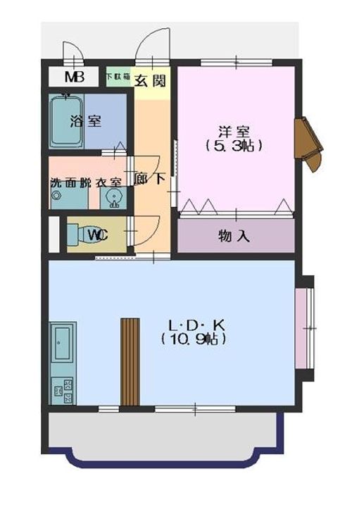 アステル西条 Aの間取り