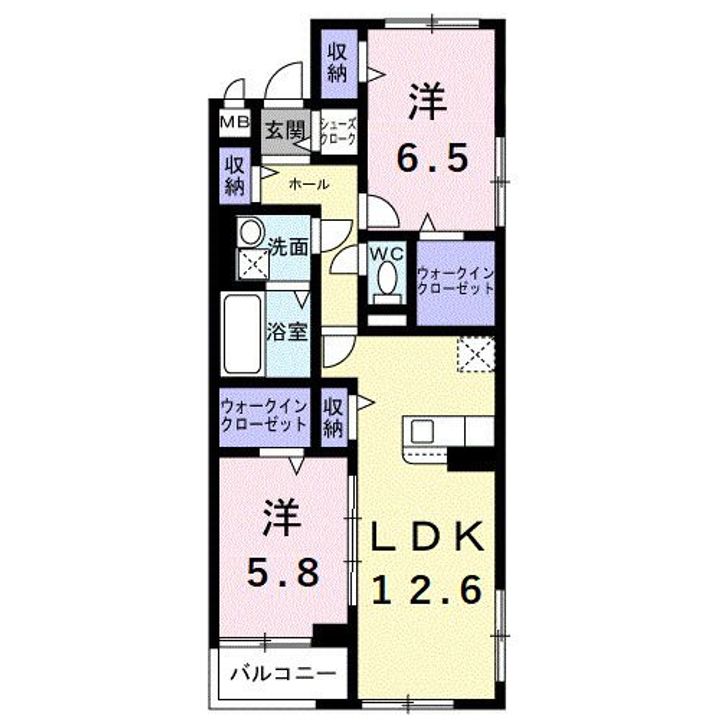 大阪府堺市東区日置荘西町2(アパート)の賃貸物件の間取り