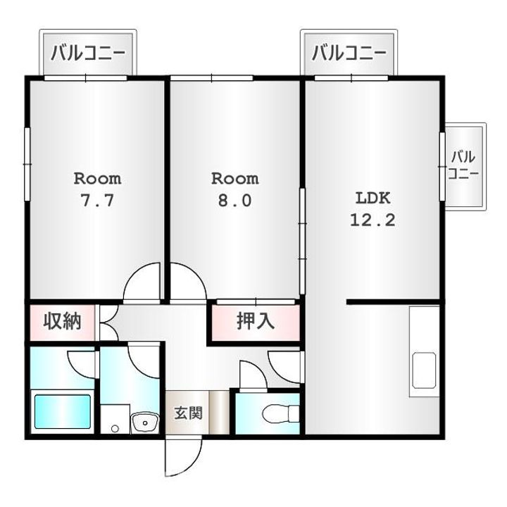 群馬県高崎市上小鳥町(マンション)の賃貸物件の間取り